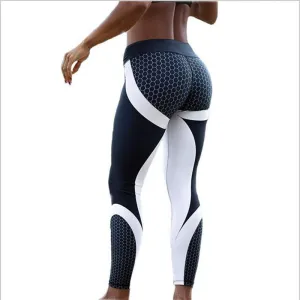 Mesh Pattern Printed Workout Leggings