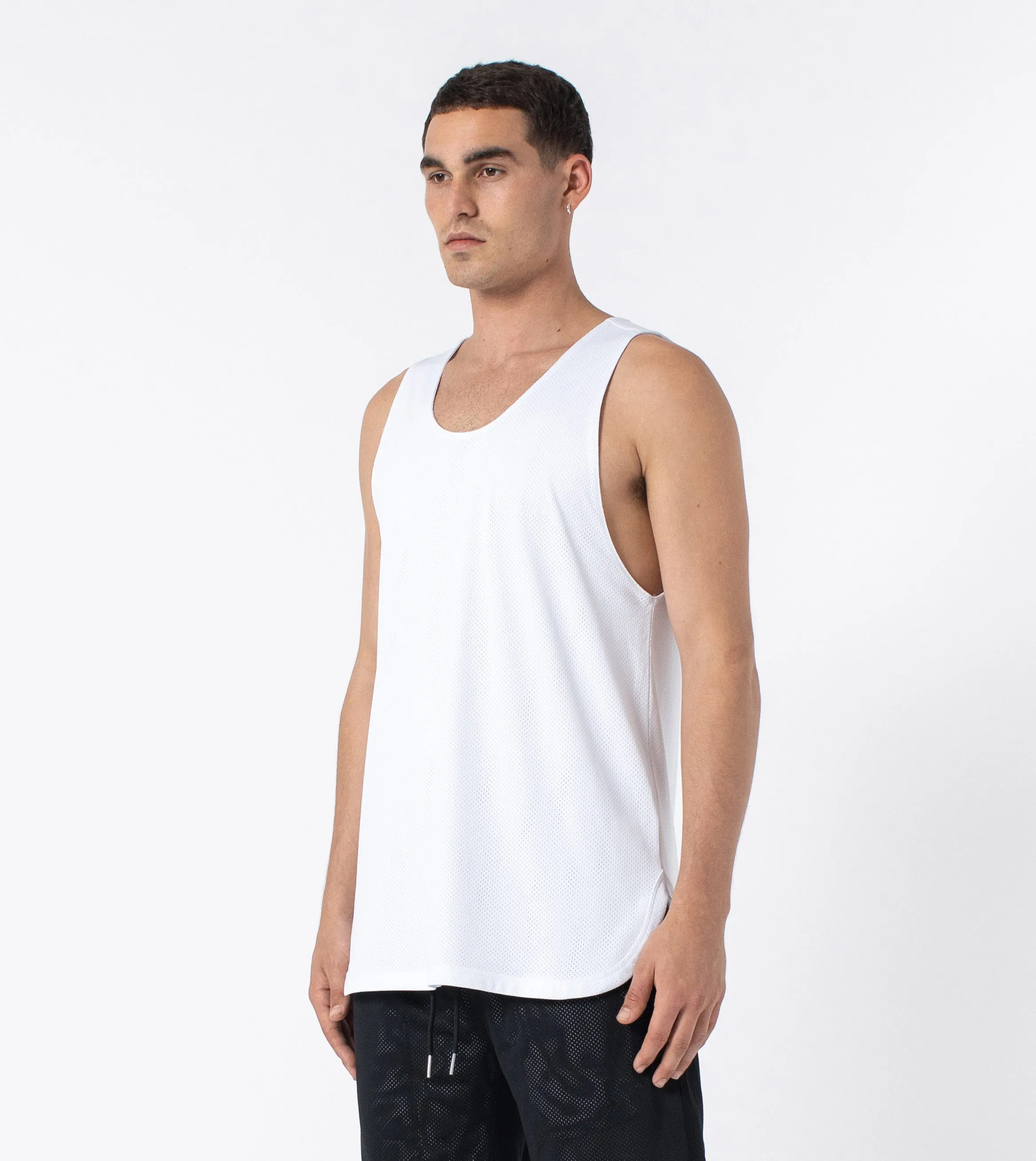 Mesh Rugger Tank White