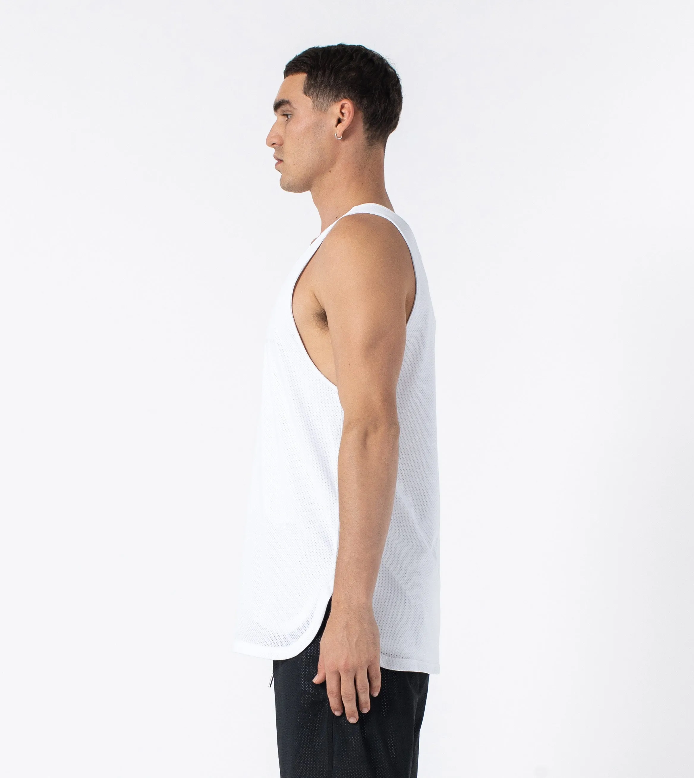 Mesh Rugger Tank White