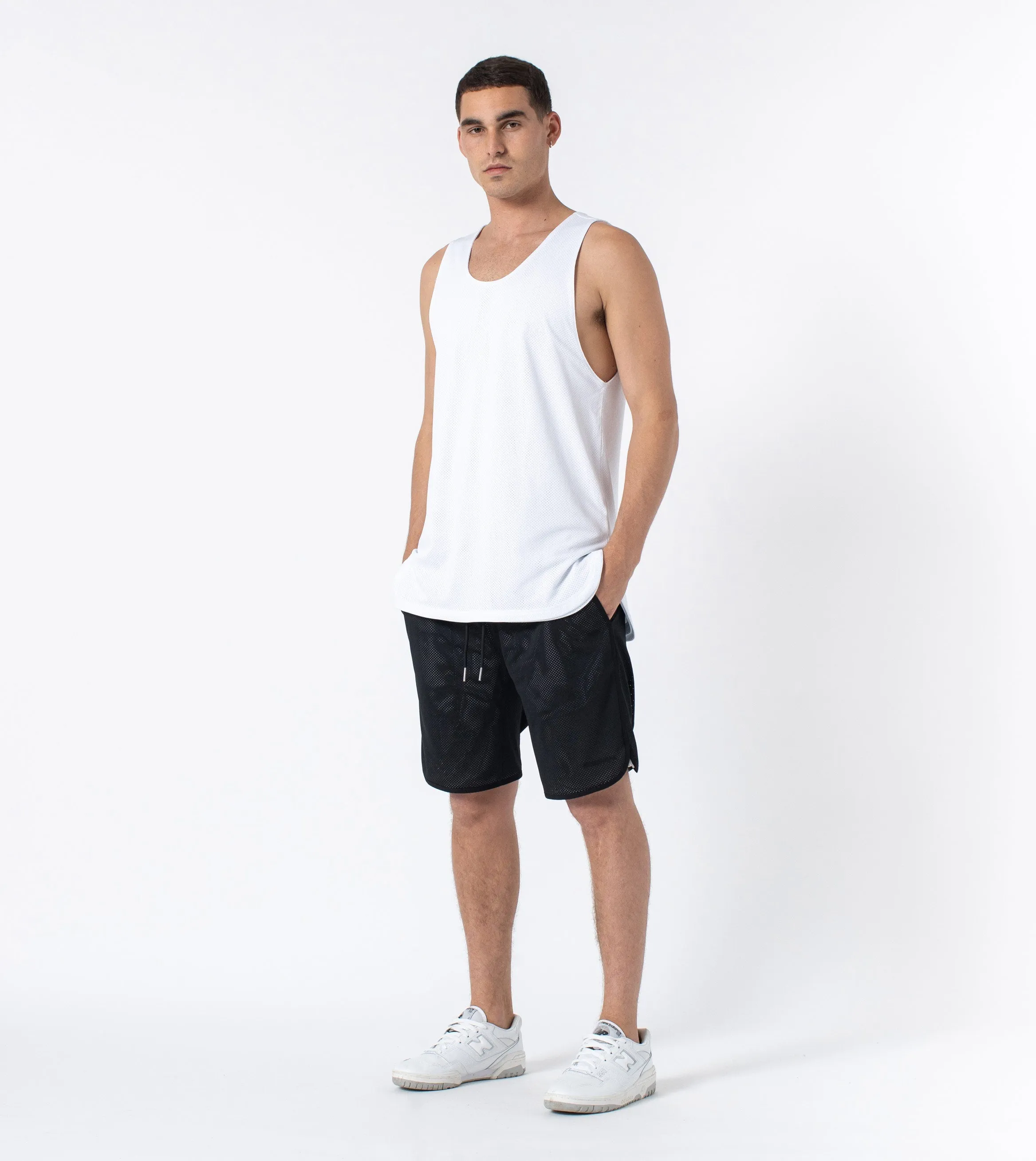 Mesh Rugger Tank White