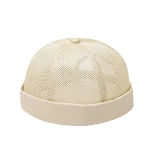 Mesh Summer Brimless Docker Harbour Hat Watch Cap Rolled Cuff YZ50175