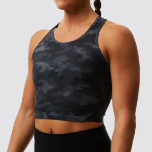 Meshed Up Cropped Sports Bra (Ash)