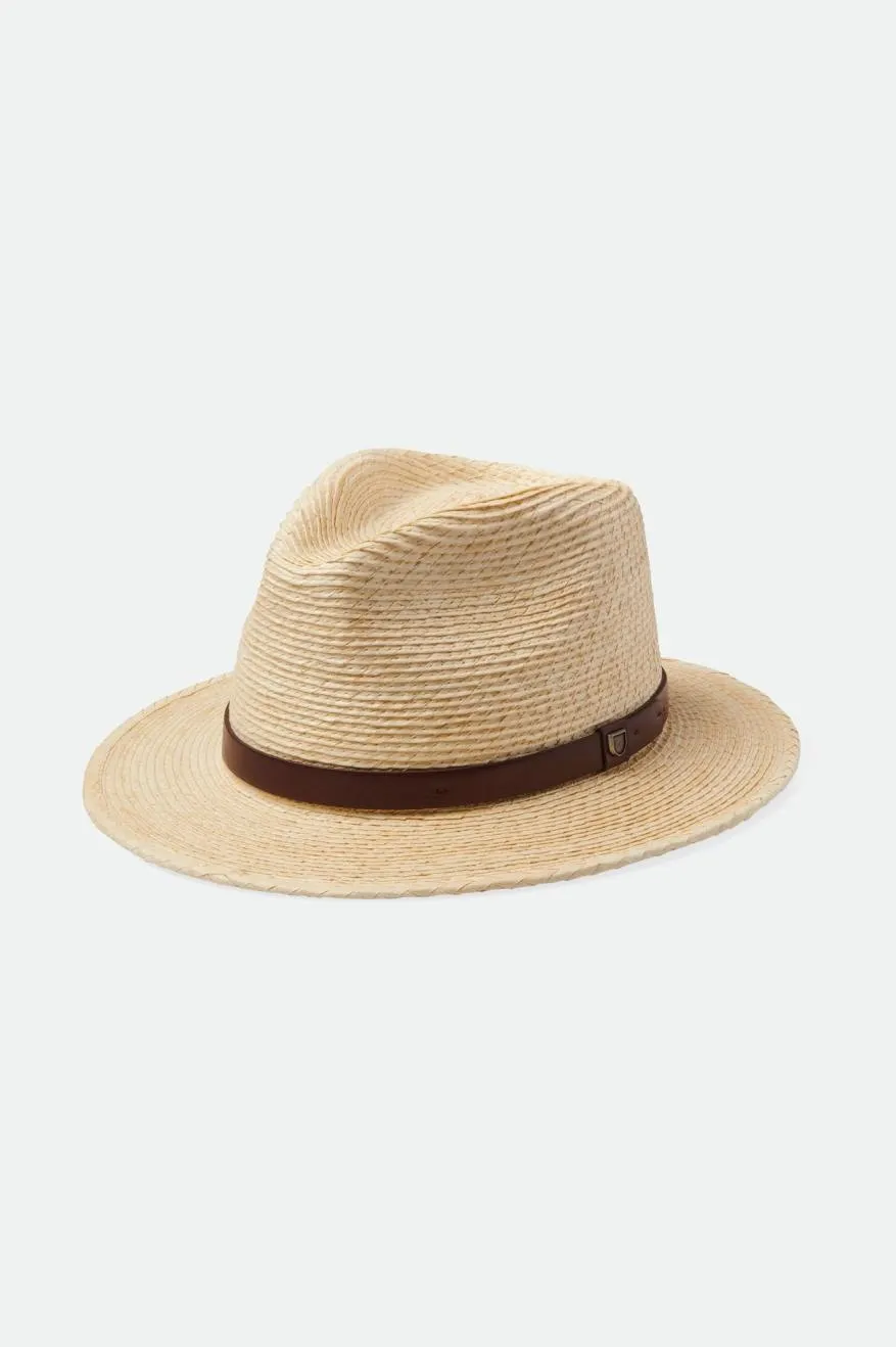 Messer Straw Fedora - Natural/brown