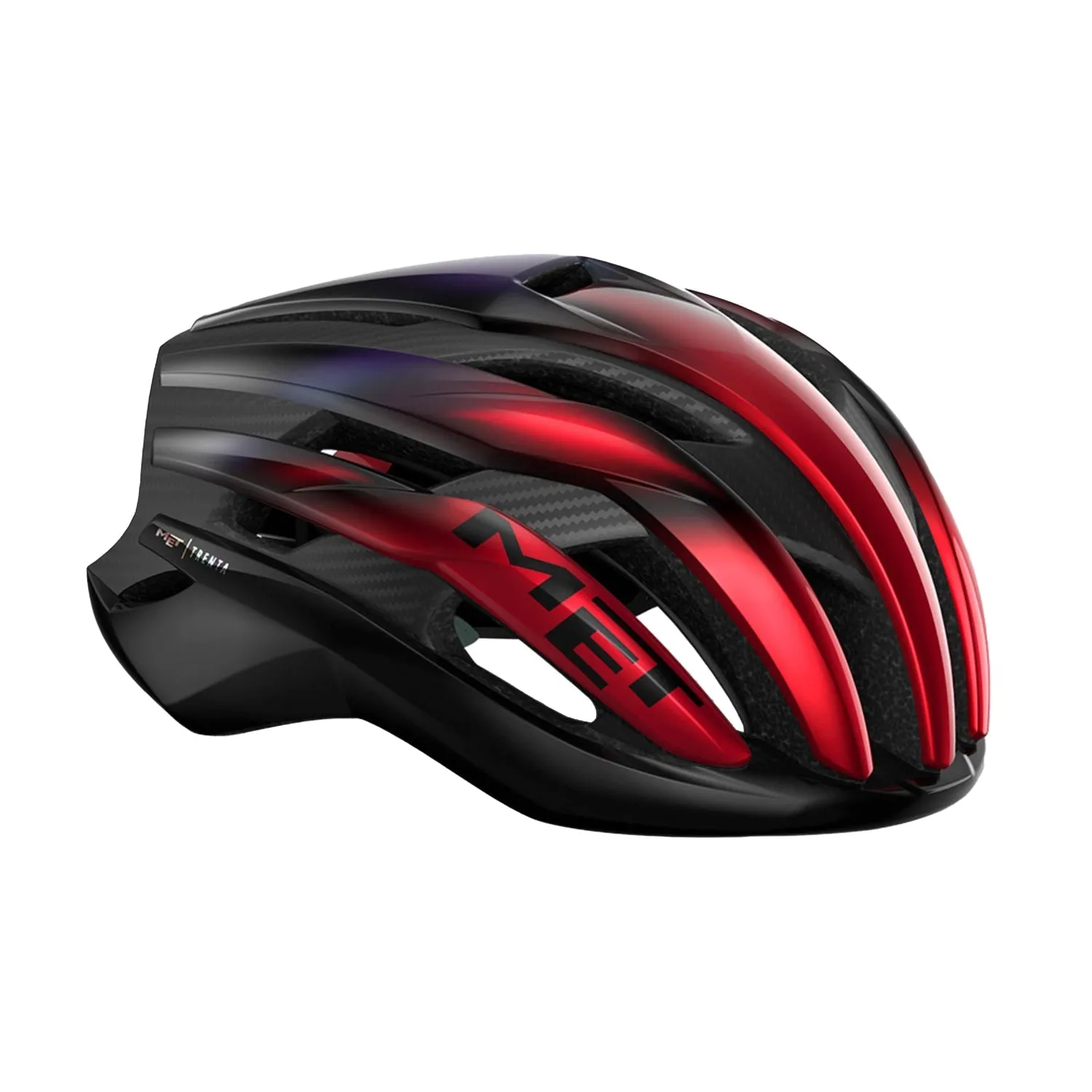 MET Trenta 3K Carbon MIPS Cycling Helmet - Red Iridiscent