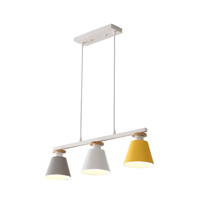 Metal 3-Light Island Pendant for Dining Room: Trifle Cup Design with Macaron Colors