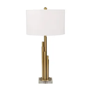 METAL 32" ART DECO TABLE LAMP,GOLD