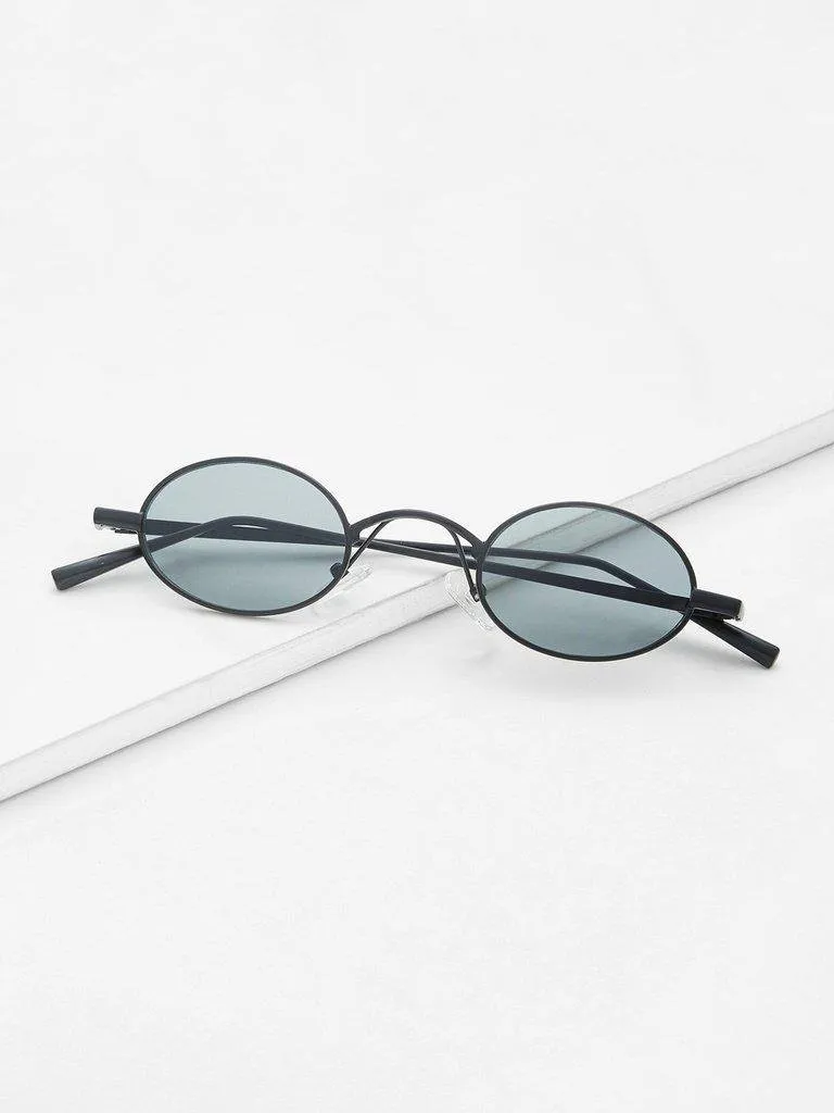 Metal Frame Oval Sunglasses