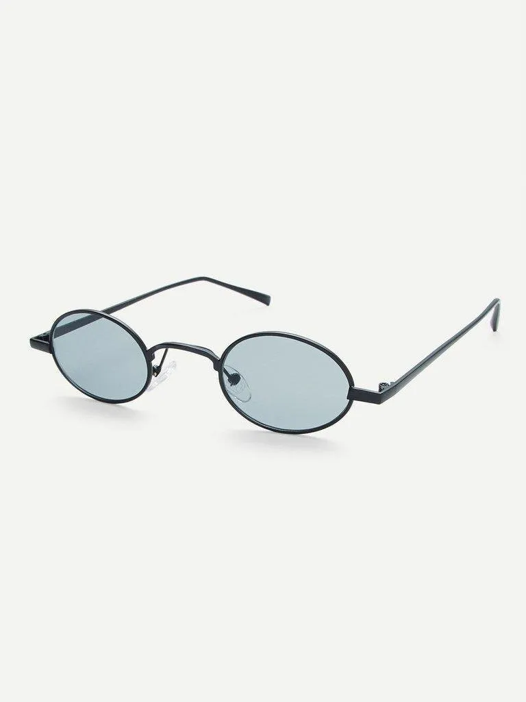 Metal Frame Oval Sunglasses