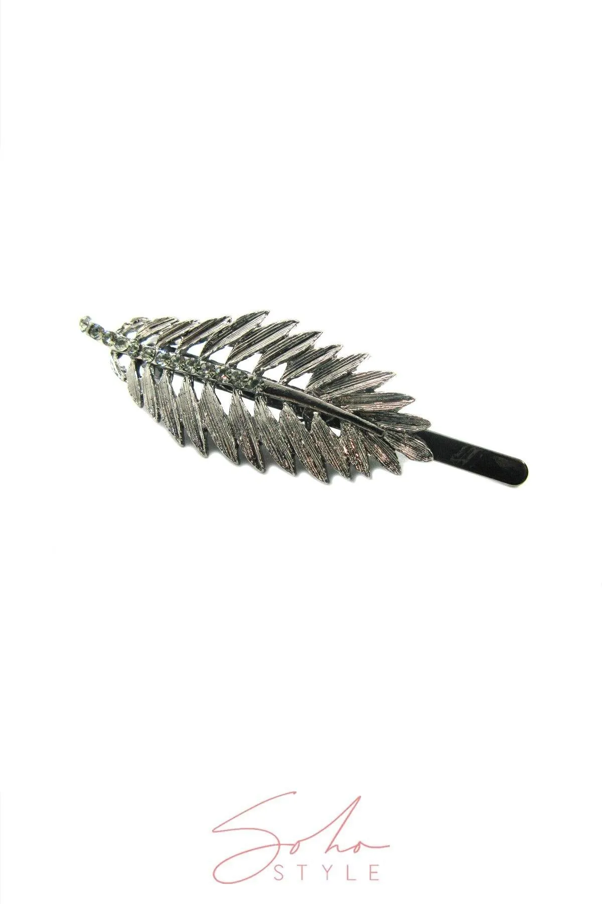 Metal leaf hair barrette