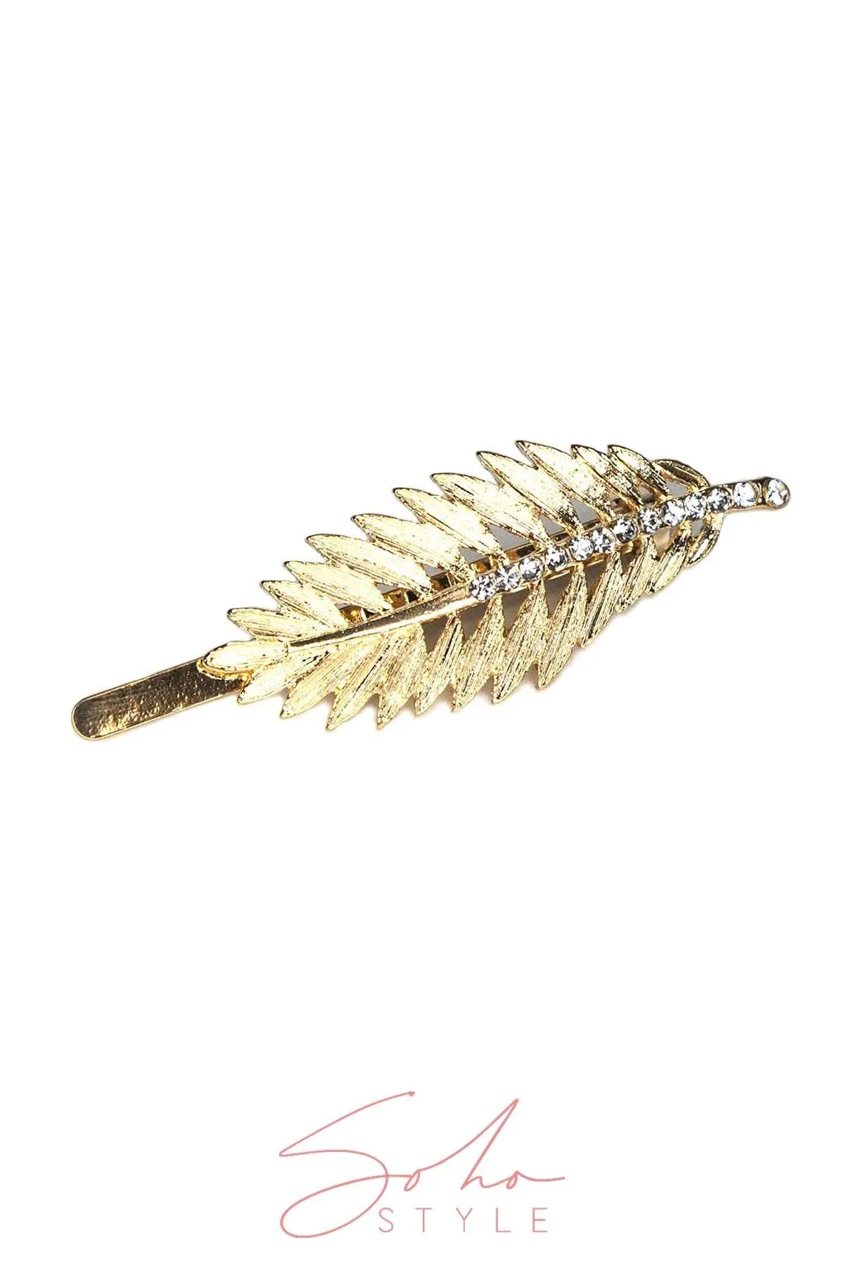 Metal leaf hair barrette