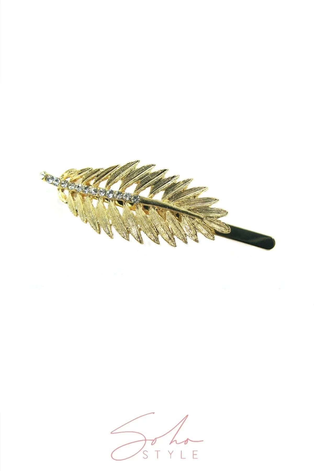 Metal leaf hair barrette