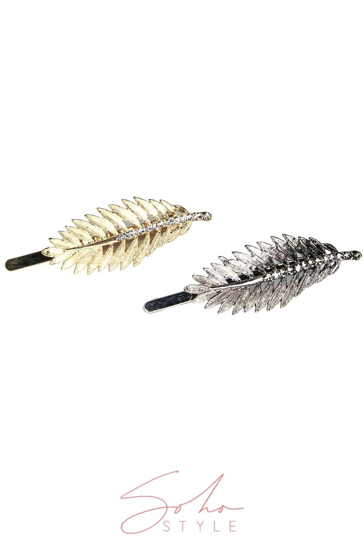 Metal leaf hair barrette