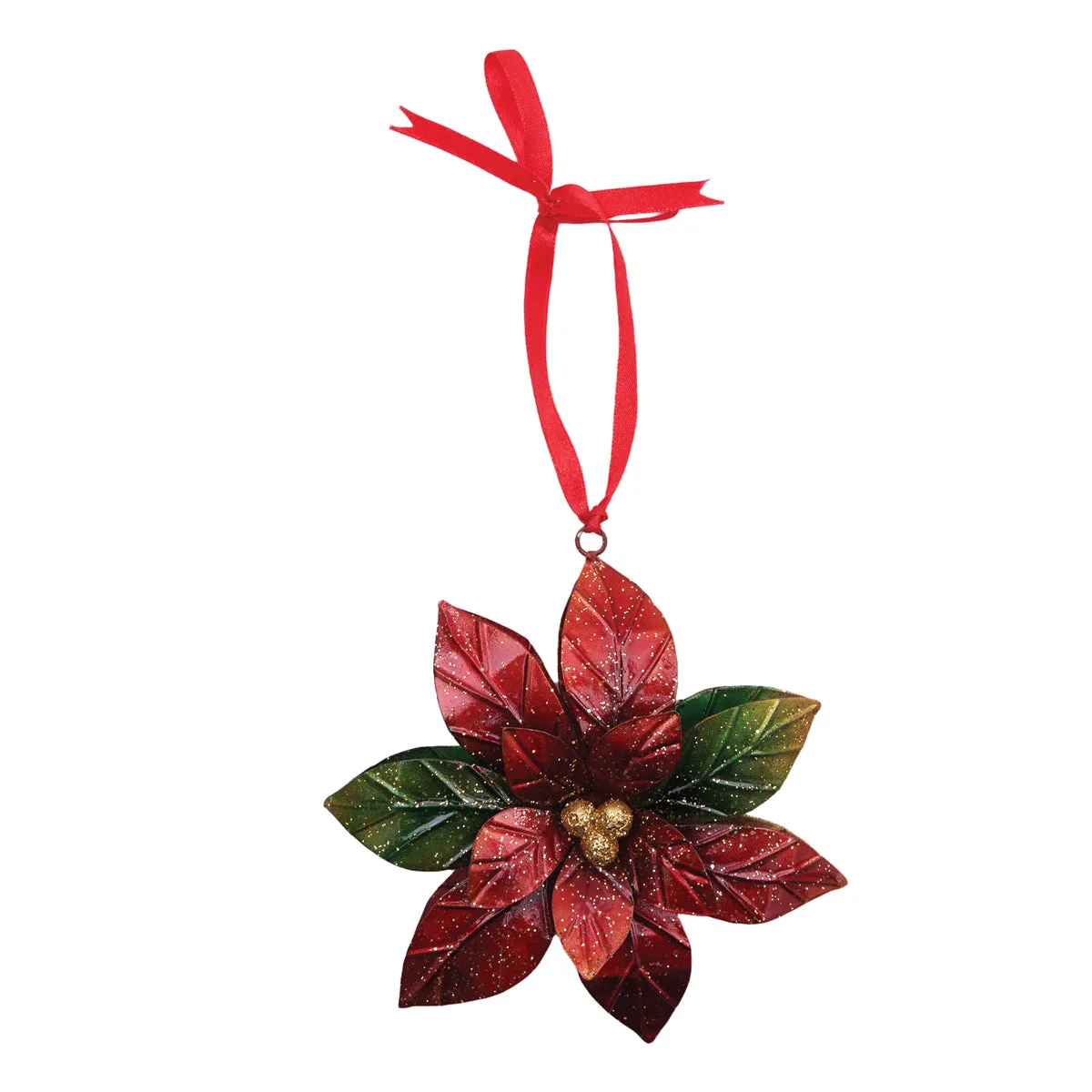 Metal Poinsettia Ornament