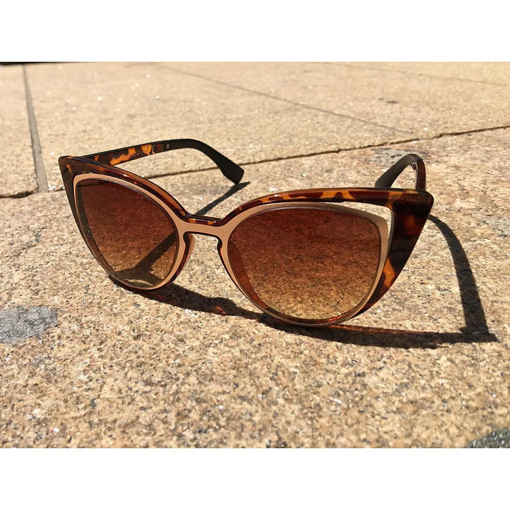 Metal Rim Cateye Sunglasses