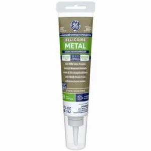 Metal Silicone 2 Sealant, Metallic Gray, 2.8-oz. Squeeze Tube