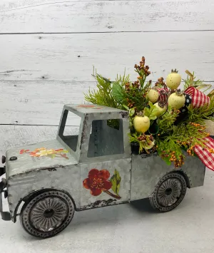 Metal truck floral arrangement