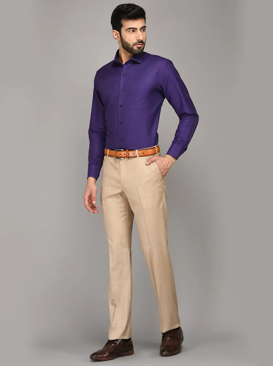 Metal Violet & Black Dobby Slim Fit Evening Wear Shirt