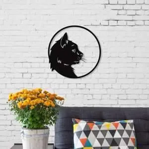 Metal Wall Art Cat