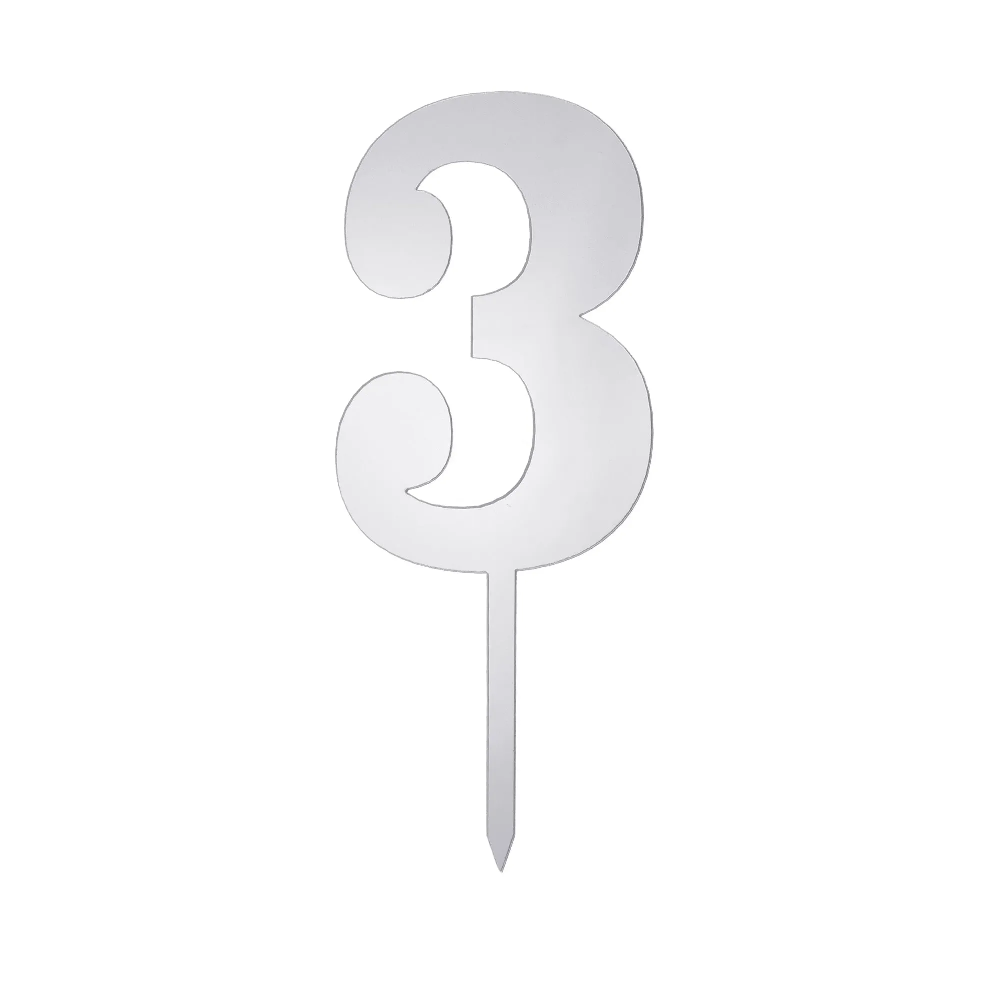 Metallic Acrylic Cake Topper Numbers, 4-1/2-inch