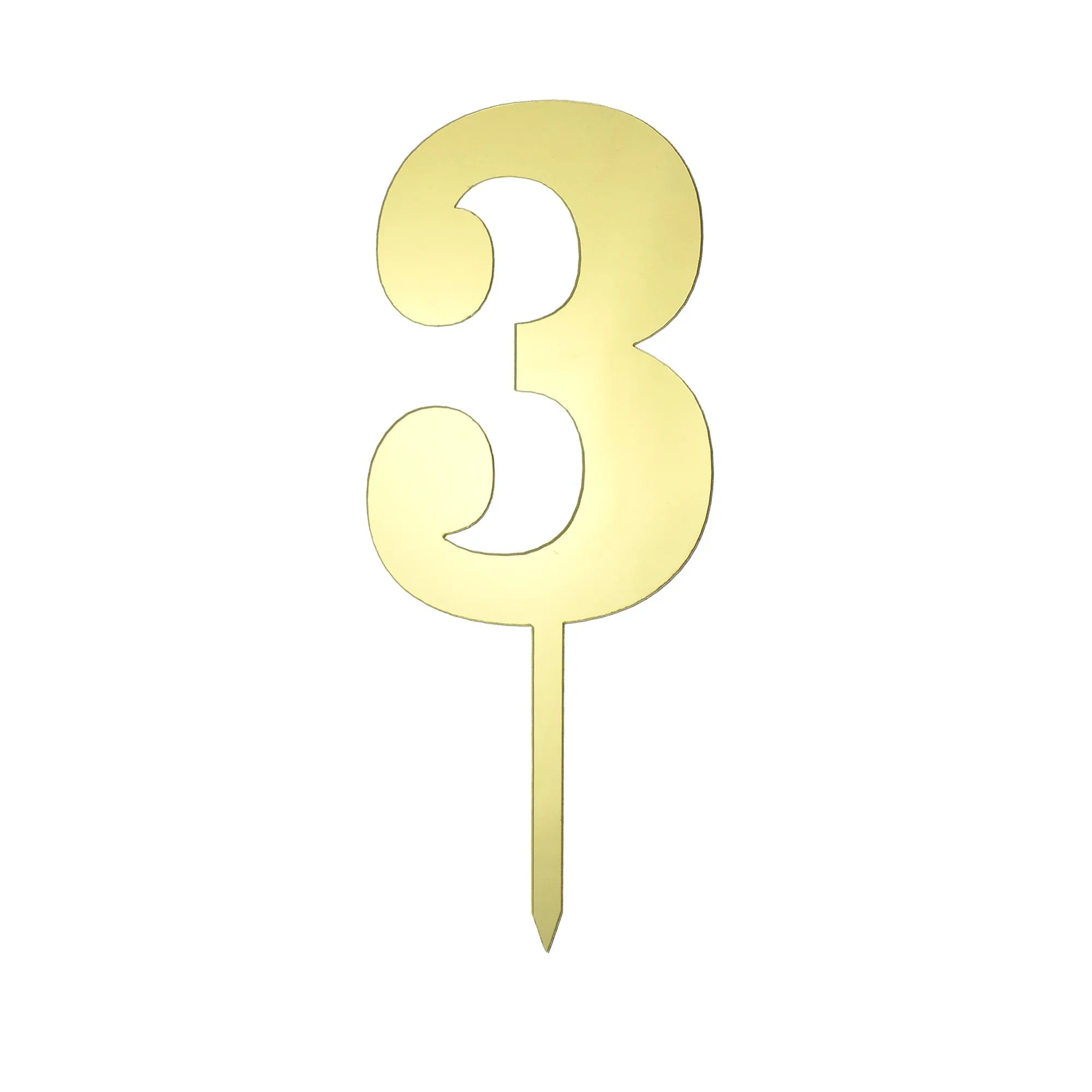 Metallic Acrylic Cake Topper Numbers, 4-1/2-inch