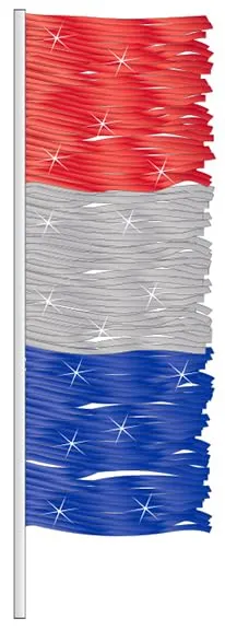 Metallic Antenna Flags for Car Antennas - Fringe Strips or Triangular Shape Flags - Red, Silver, and Blue Patriotic Flags with Easy-Slide 32" Sleeve