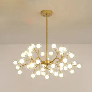 Metallic Branch Chandelier Light Simplicity LED Pendant Light Fixture for Living Room