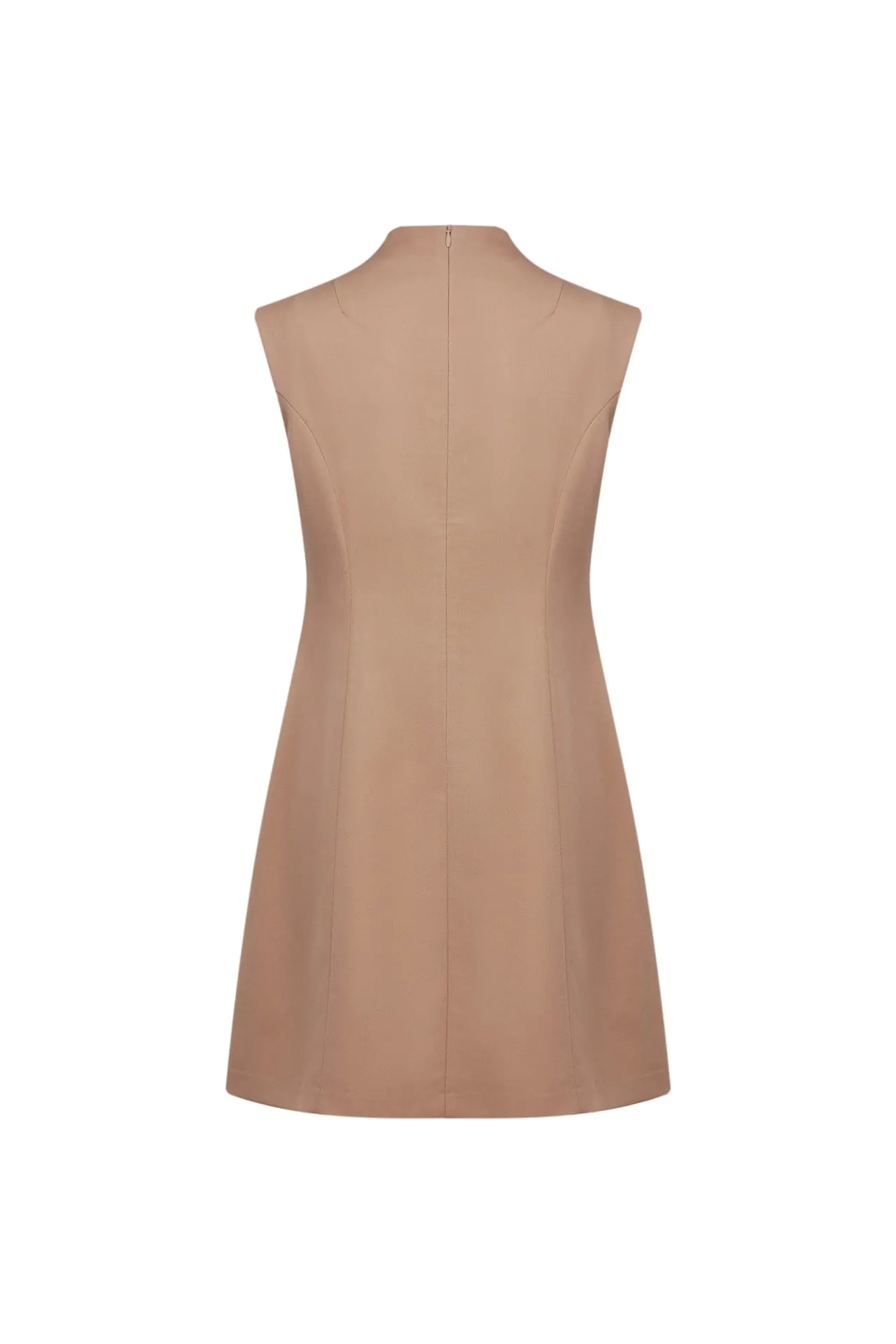 Metallic Button Mock Neck Dress