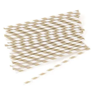 Metallic Candy Striped Paper Straws (Pack of 75)