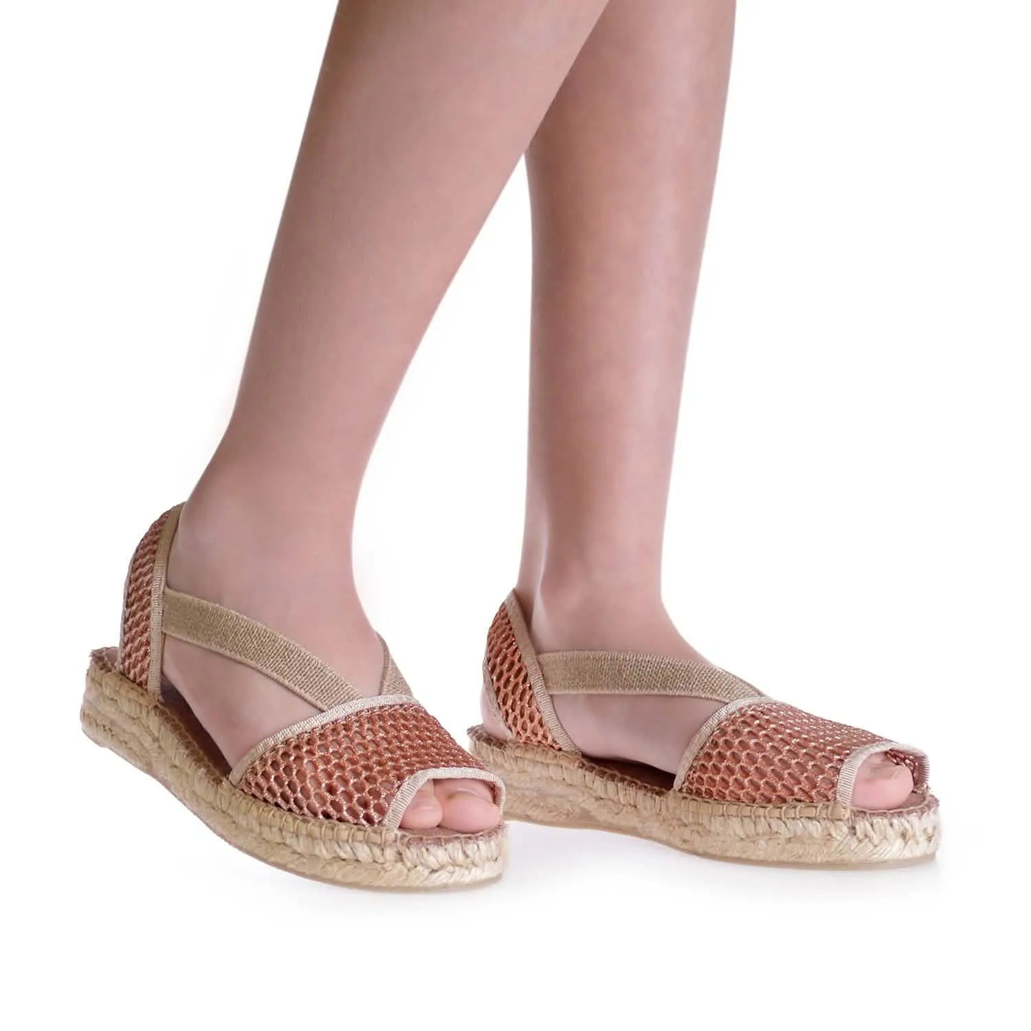 Metallic Cotton Blend Wedge Espadrille for Kids - Eli-ZY