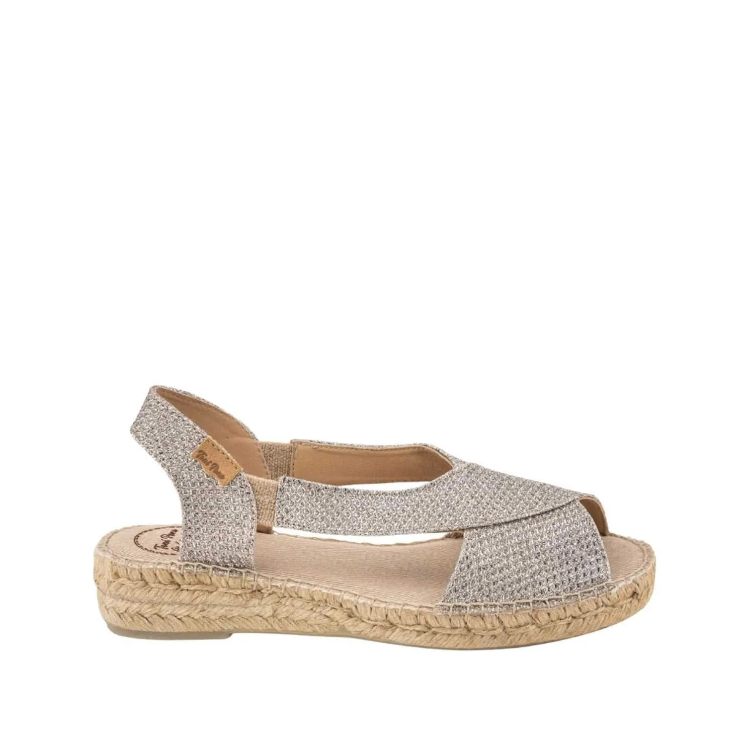 Metallic Cotton Blend Wedge Espadrille for Women - Elda-S