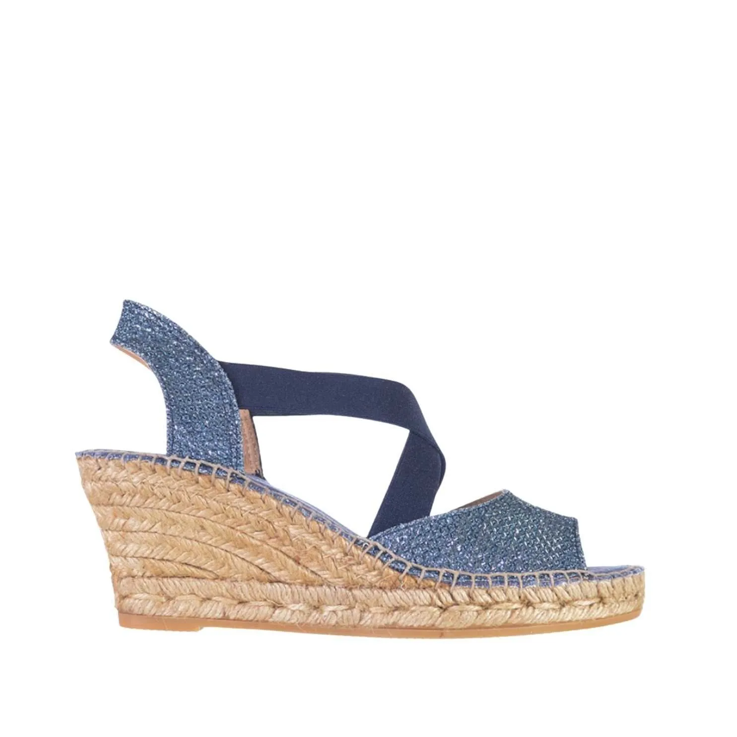 Metallic Cotton Blend Wedge Espadrille for Women - Sol-S