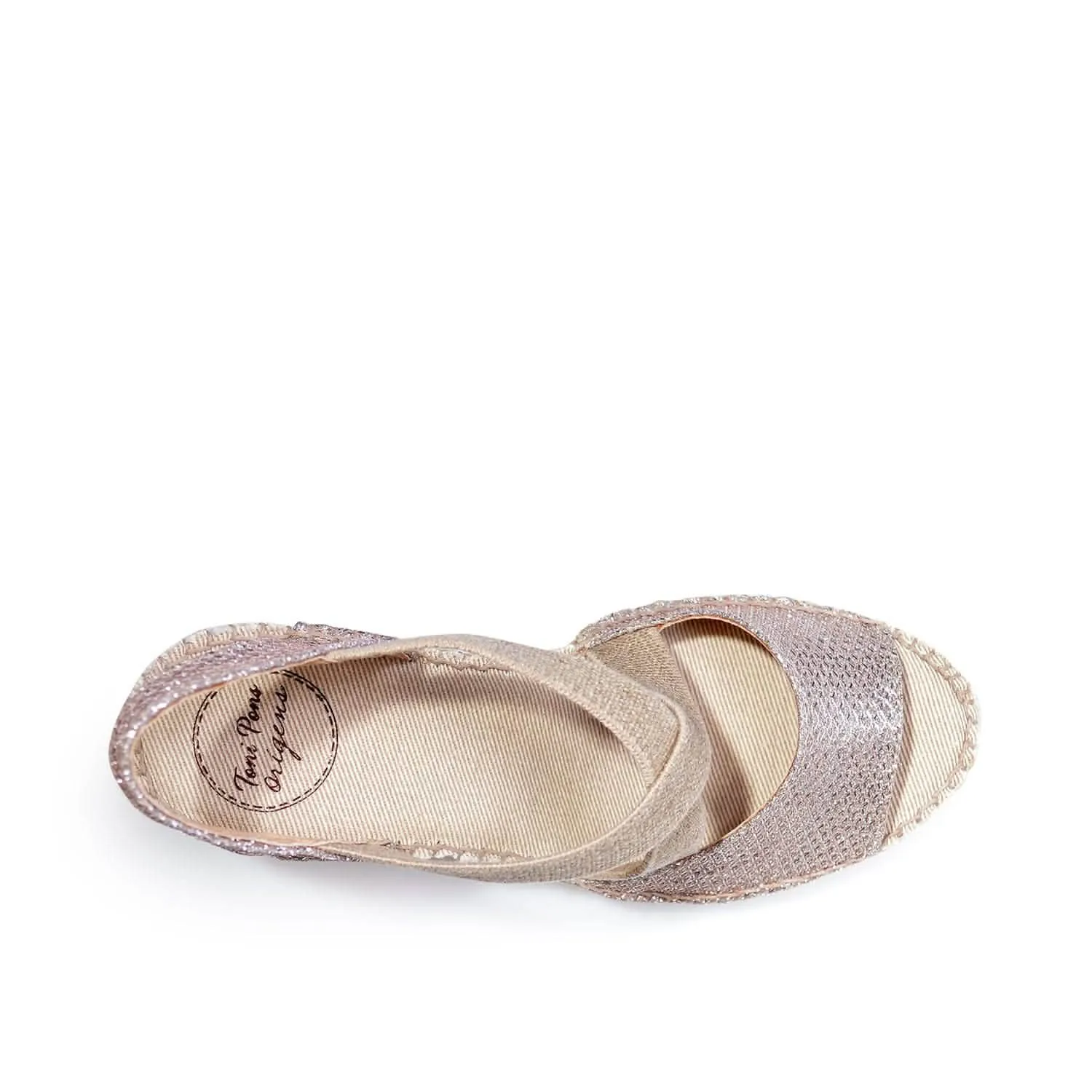 Metallic Cotton Blend Wedge Espadrille for Women - Sol-S