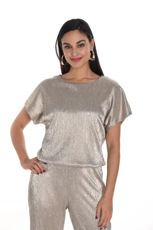 METALLIC PLISSE TOP