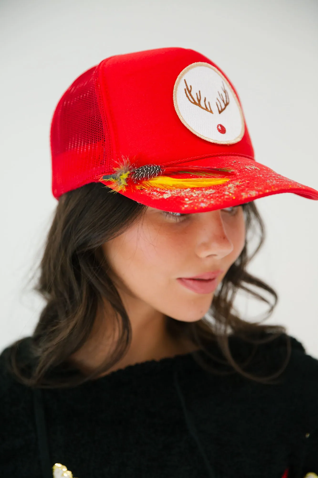 METALLIC RUDOLPH RED TRUCKER HAT