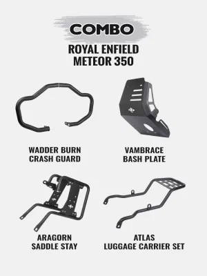 Meteor Combo-Wadder Burn Crash Guard Vambrace Bash Plate Atlas Luggage Carrier Set Aragorn Saddle Stay