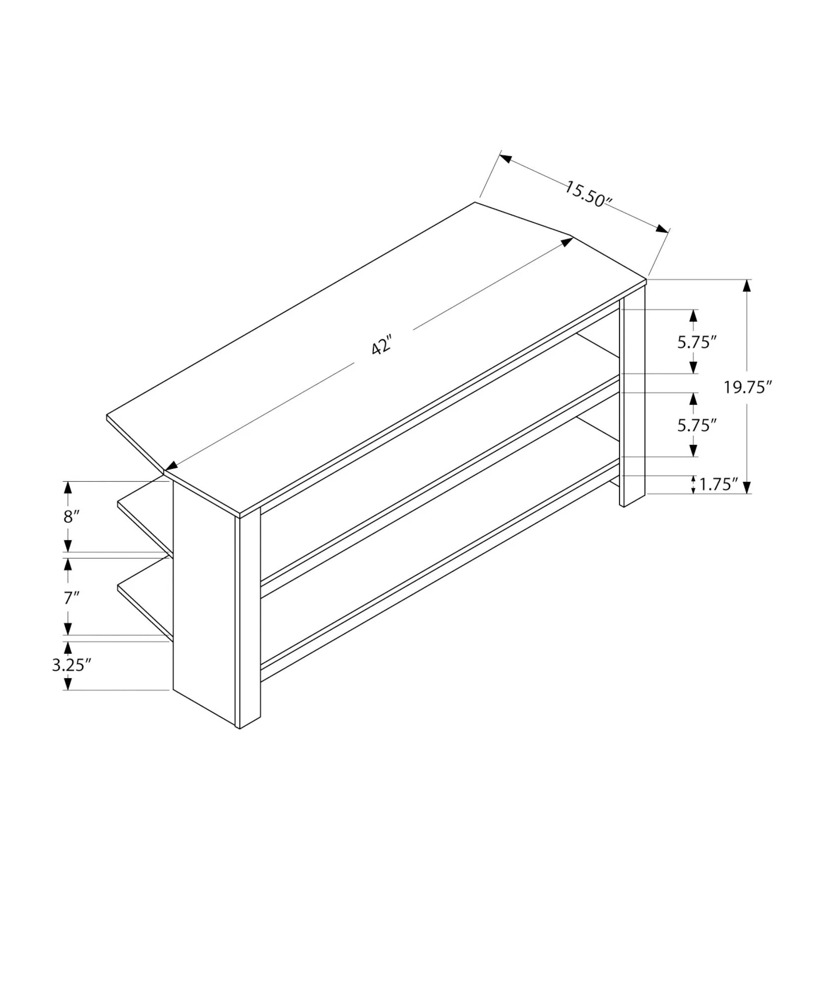 Meuble de téléviseur noir et graphite (I 2564)