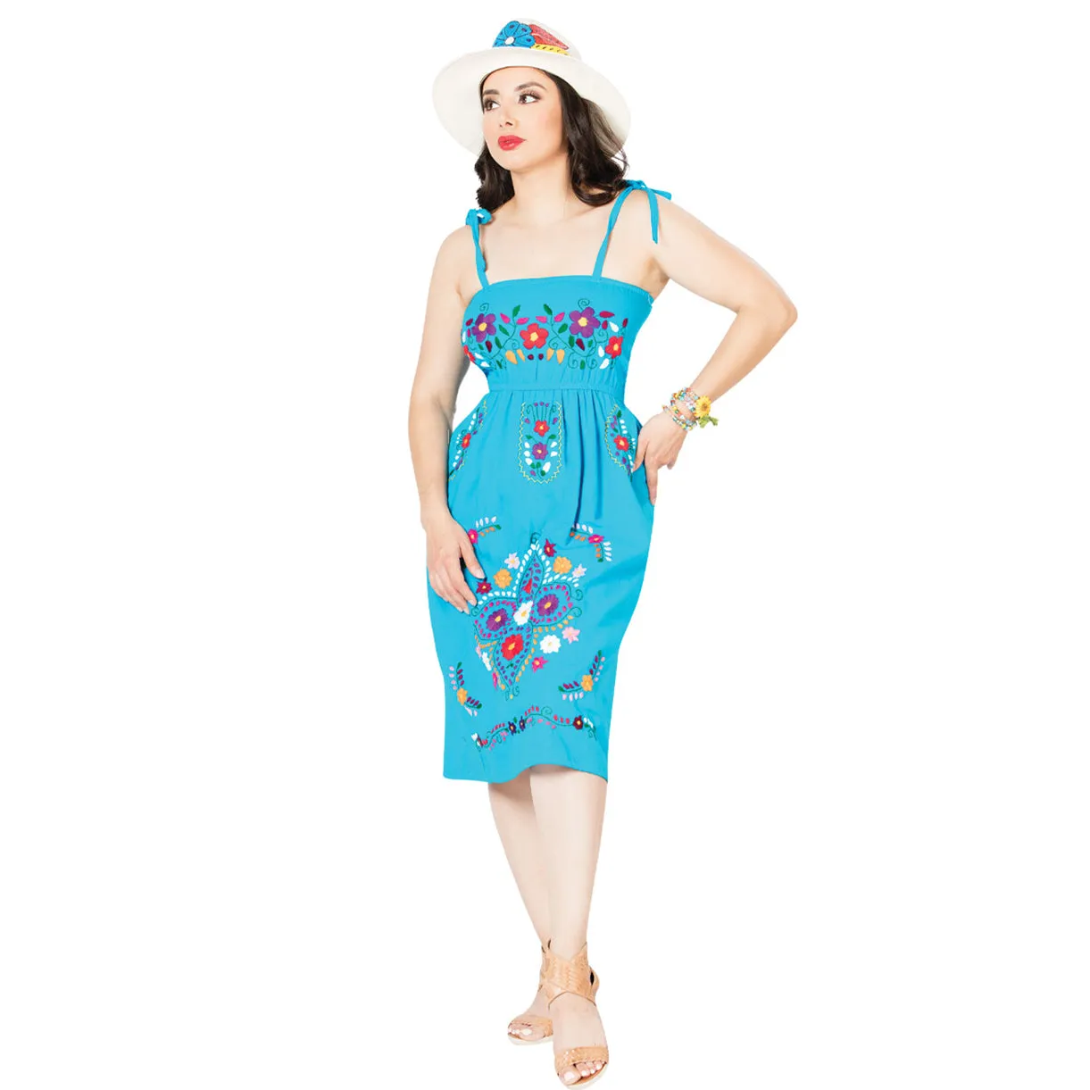 Mexican Dress Perla Blue