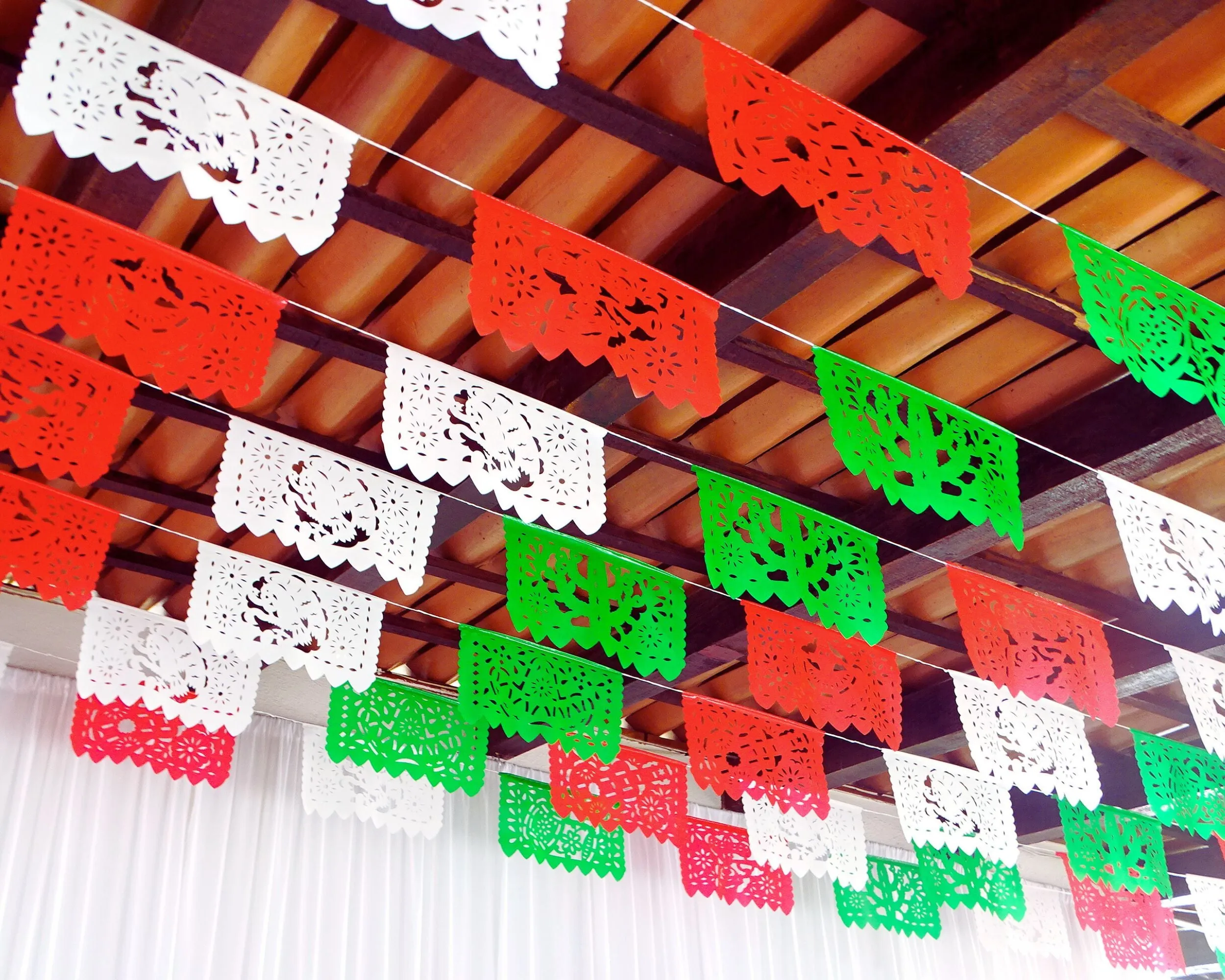 Mexican Independence Day Papel Picado Banner (3 Pack|Plastic)