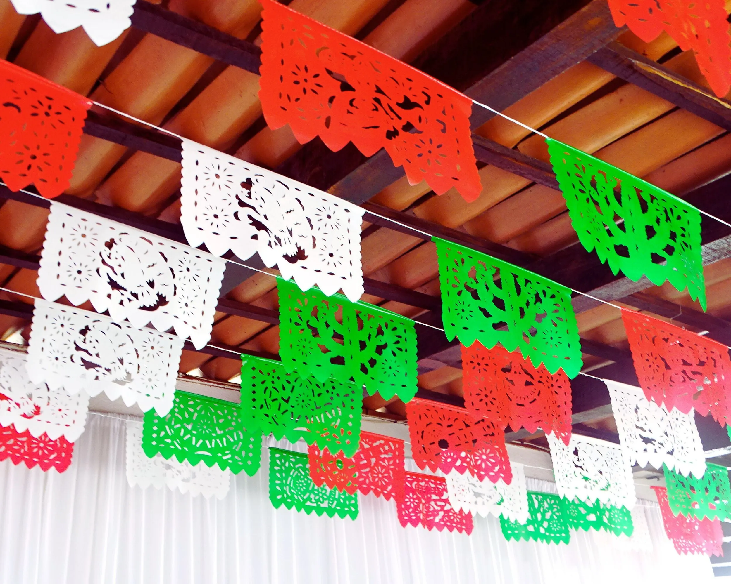 Mexican Independence Day Papel Picado Banner (3 Pack|Plastic)