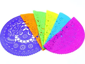 Mexican Papel Picado Placemats in Assorted Colors (6 Pack)