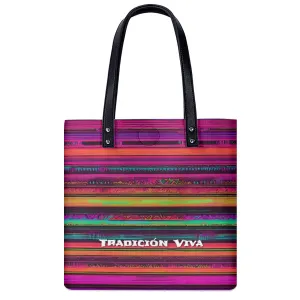 Mexican Serape Tote Bag Tradicion Viva PU Shoulder Bag