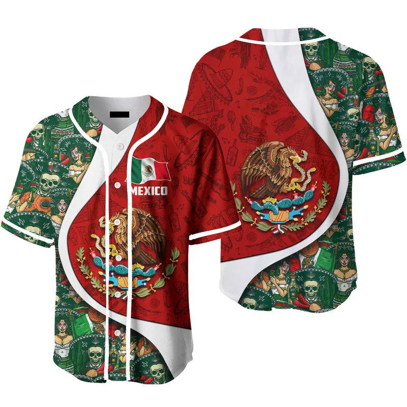 Mexico Flag Baseball Jersey, Idea Gift for Men & Women, Gift For Mexicans