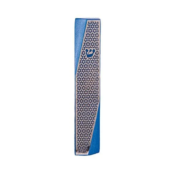 Mezuzah - Geometric - Magen David - Blue