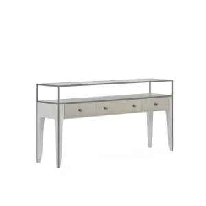 MEZZANINE Dove Grey Wood 3 Drawers Console Table