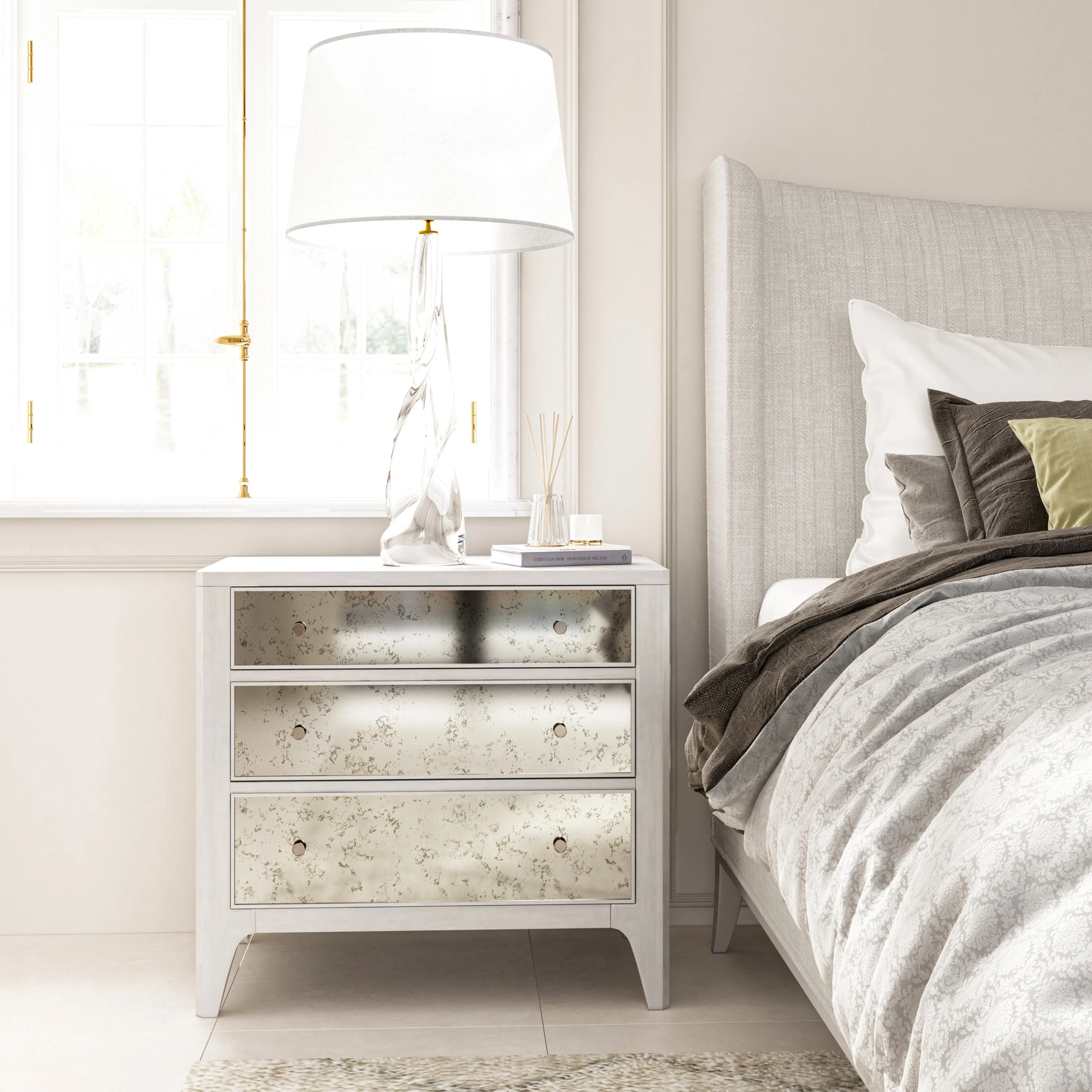 MEZZANINE Dove Grey Wood Nightstand