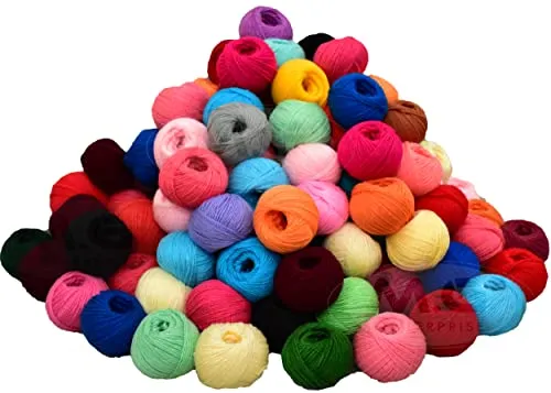 M.G ENTERPRISE 100% Acrylic Wool Thirty pc Combo Mega 4 ply 30 Random Pc Surprise Combo Hand Knitting Wool/Art Craft Soft Fingering Crochet Hook Yarn- Art-ADJE