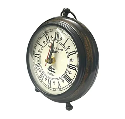 ‎M.H Nautical Table Clock Antique Style Office Home Decor Handicrafts Items Wedding Gift Bedroom Living Room Table Clock Antique Style (Antique,Wood, Brown)