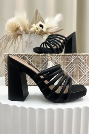 Mia Elea Platform Sandals (Black)