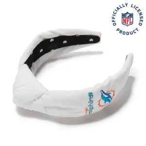 MIAMI DOPHINS LELE SADOUGHI X NFL IVORY EMBROIDERED KNOTTED HEADBAND