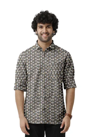 Miami - Gray Printed Casual Shirts for Men | Ariser